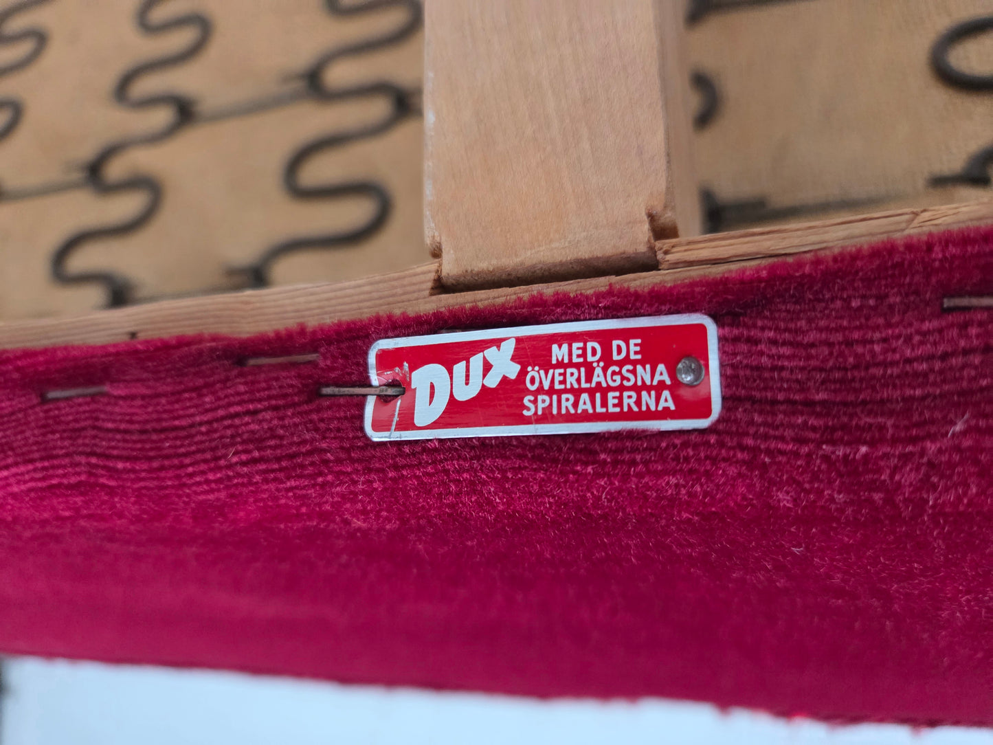 1960s, Swedish 2-seater sofa by Dux Sweden, furniture velour, ash wood legs.