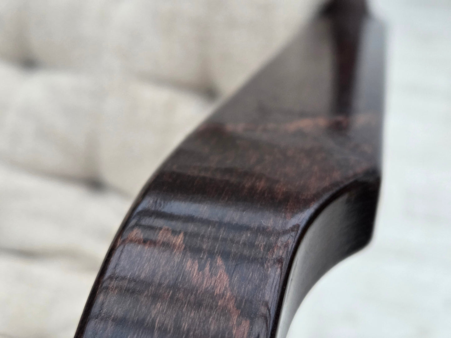 1970s, Scandinavian armchair, furniture wool, dark beech wood.