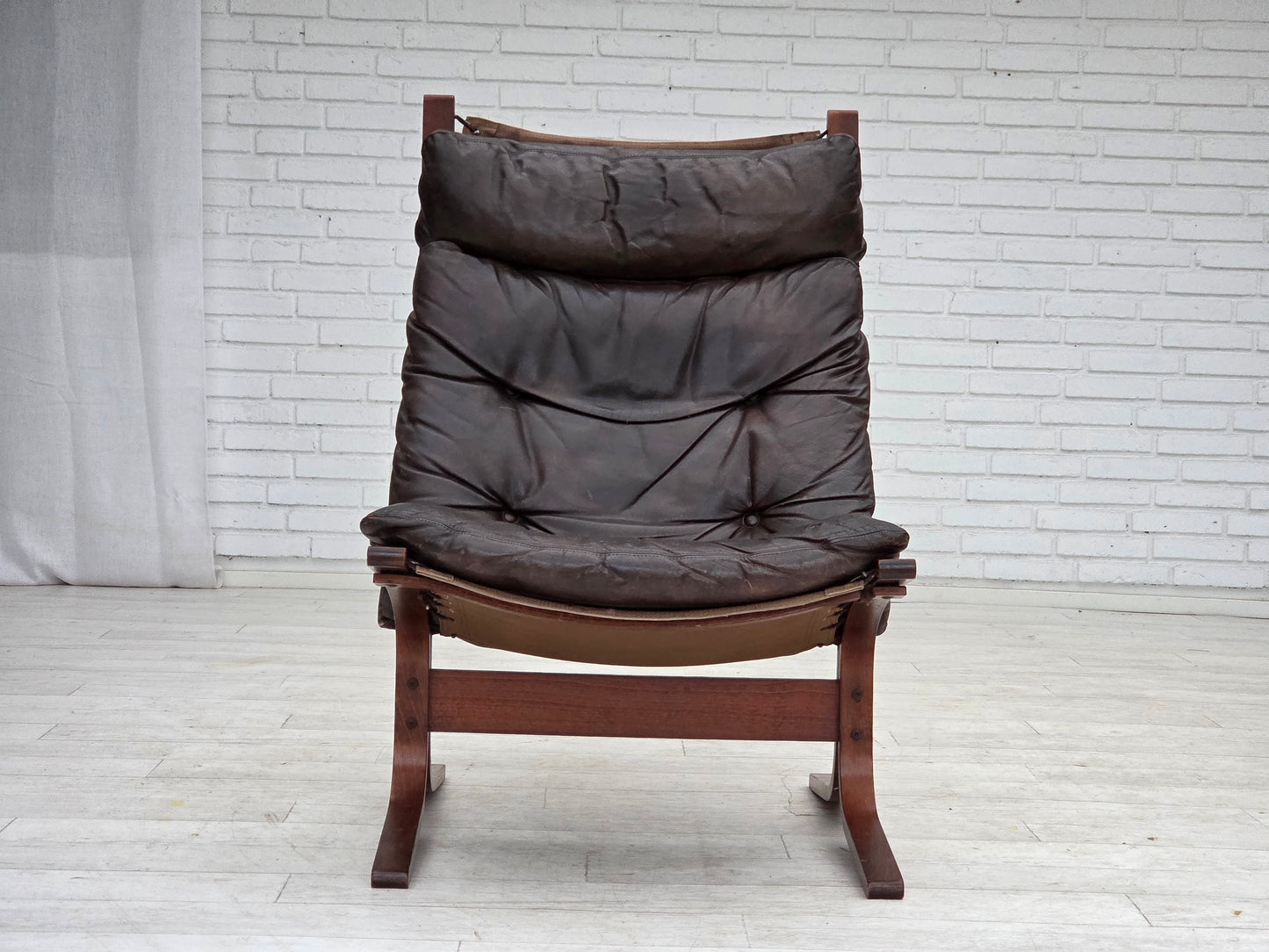 1970s, Norwegian design by Ingmar Relling, model "Siesta", furniture leather.