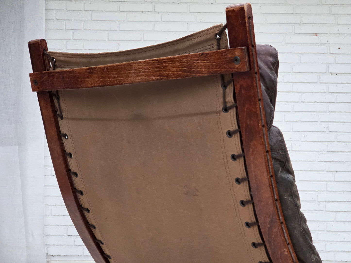 1970s, Norwegian design by Ingmar Relling, model "Siesta", furniture leather.