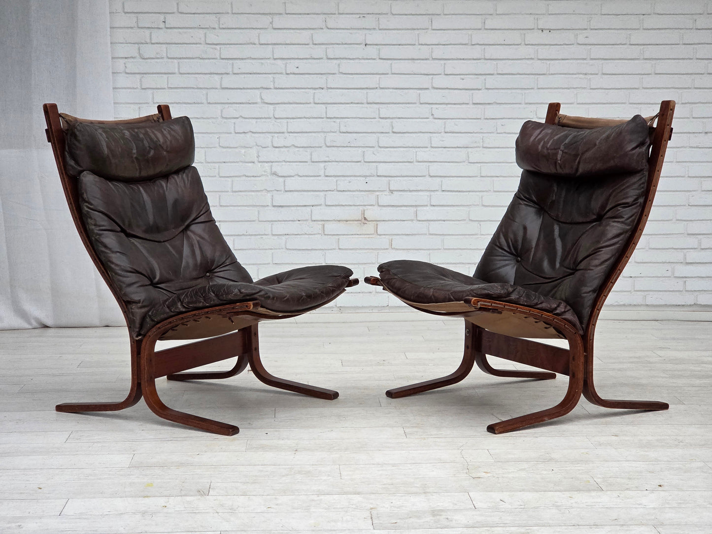 1970s, Norwegian design by Ingmar Relling, model "Siesta", furniture leather.