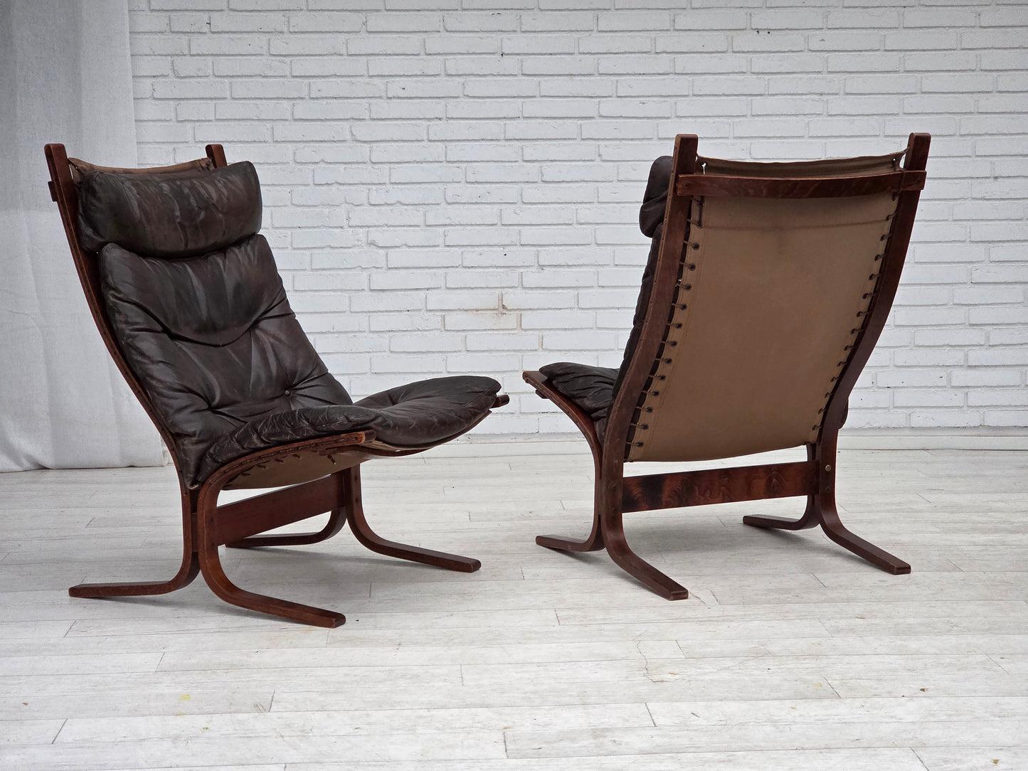 1970s, Norwegian design by Ingmar Relling, model "Siesta", furniture leather.