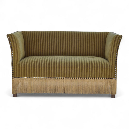 1970s, Danish 2-seater sofa, original green furniture velour.
