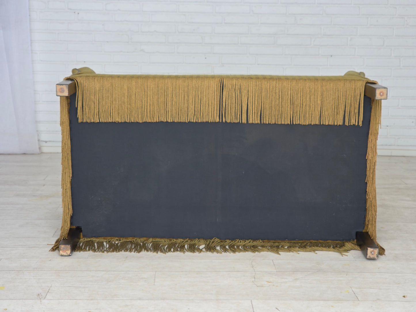 1970s, Danish 2-seater sofa, original green furniture velour.