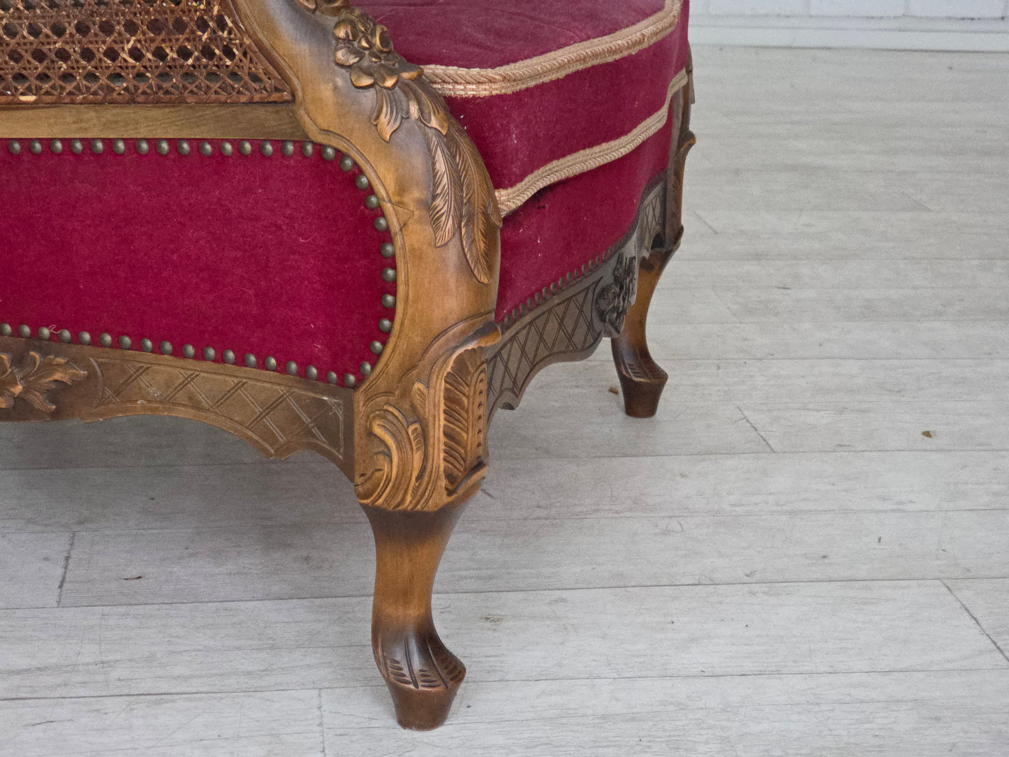 1930s, Danish armchair, furniture velour, ash wood.