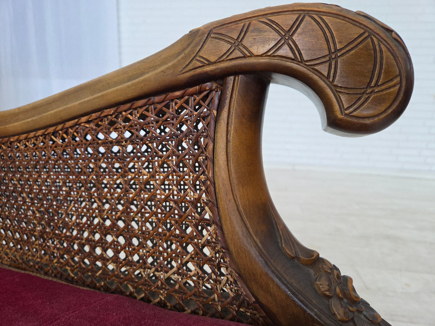 1930s, Danish armchair, furniture velour, ash wood.