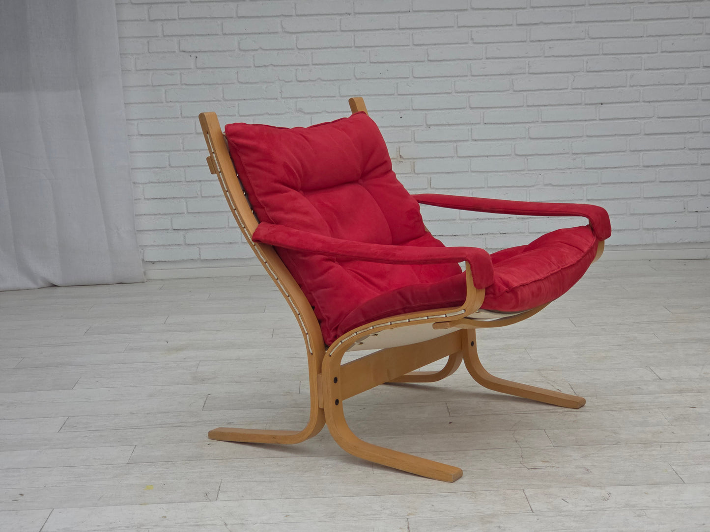 1970s, Norwegian design by Ingmar Relling, model "Siesta", set of 2 chairs with footstool.