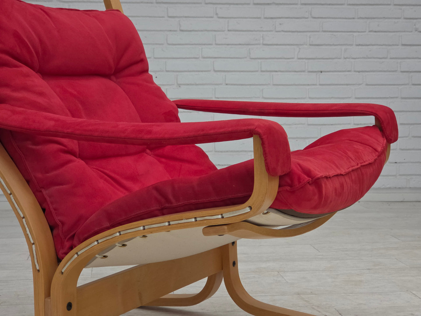 1970s, Norwegian design by Ingmar Relling, model "Siesta", set of 2 chairs with footstool.