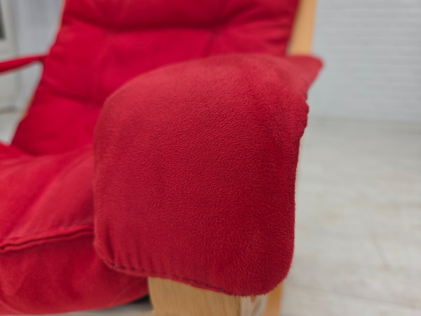 1970s, Norwegian design by Ingmar Relling, model "Siesta", set of 2 chairs with footstool.