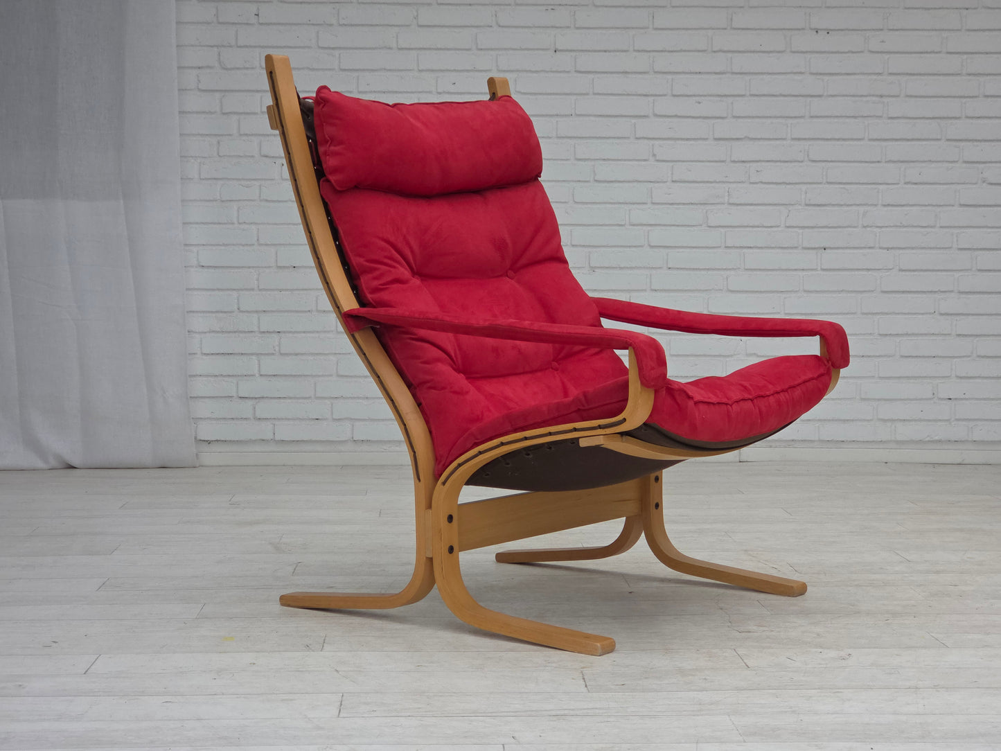 1970s, Norwegian design by Ingmar Relling, model "Siesta", set of 2 chairs with footstool.