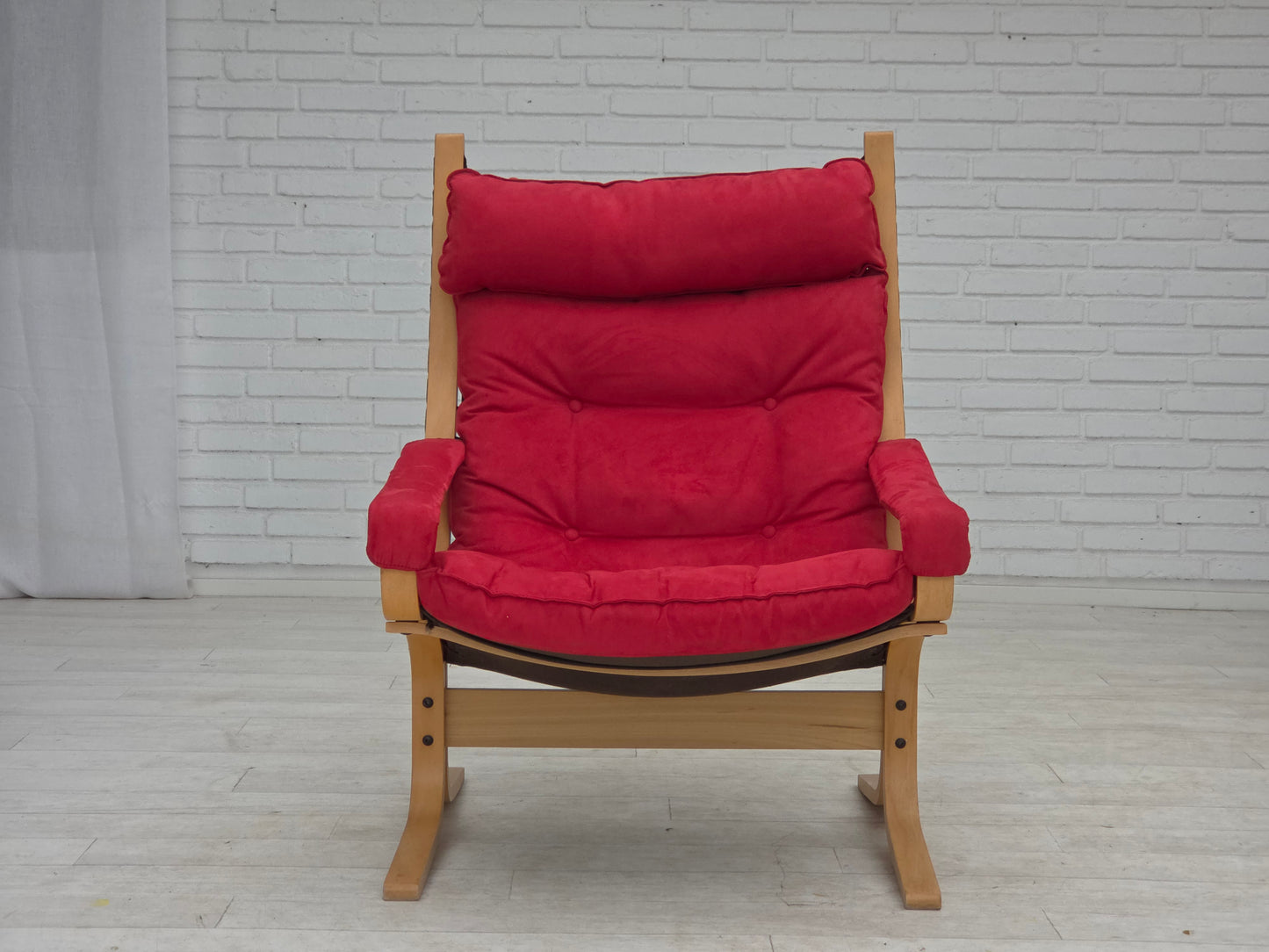 1970s, Norwegian design by Ingmar Relling, model "Siesta", set of 2 chairs with footstool.