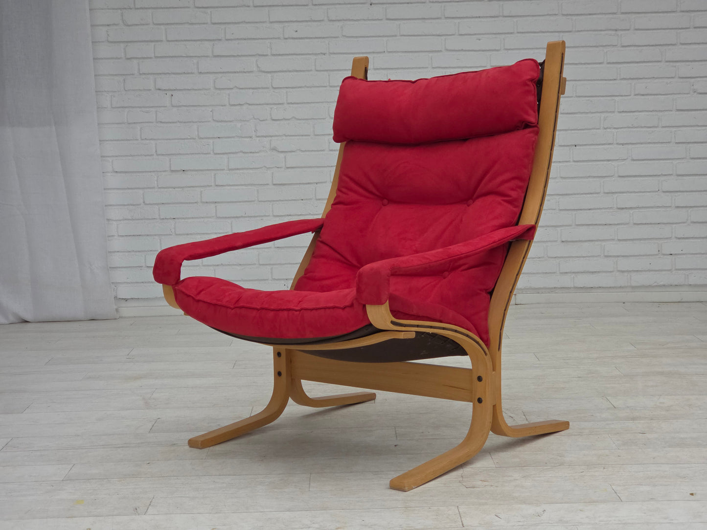 1970s, Norwegian design by Ingmar Relling, model "Siesta", set of 2 chairs with footstool.