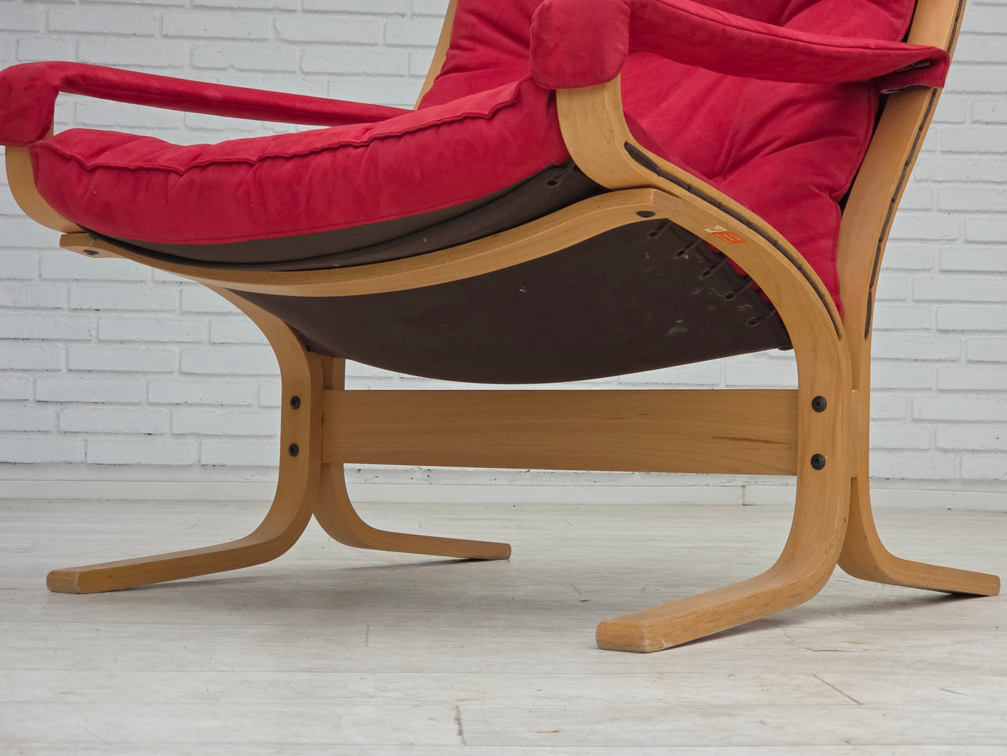 1970s, Norwegian design by Ingmar Relling, model "Siesta", set of 2 chairs with footstool.