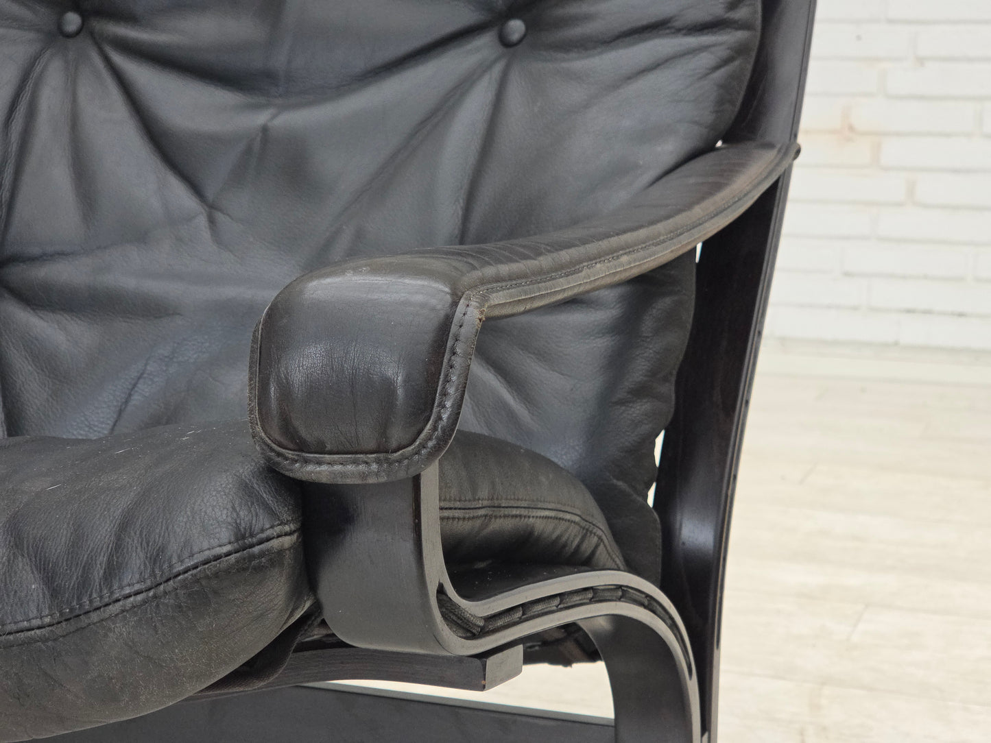 1970s, Norwegian design by Ingmar Relling, model "Siesta", furniture leather.