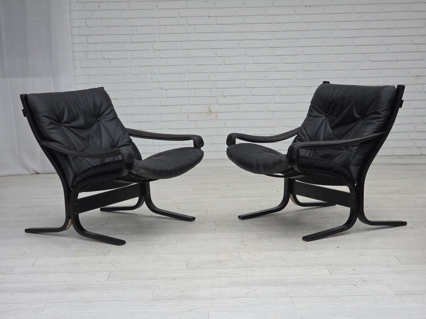 1970s, Norwegian design by Ingmar Relling, model "Siesta", furniture leather.