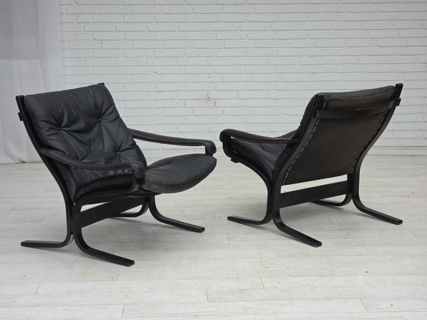 1970s, Norwegian design by Ingmar Relling, model "Siesta", furniture leather.