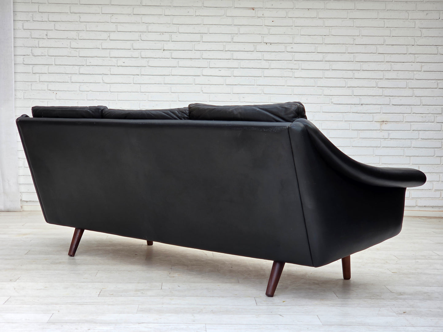 1960s, Danish design by Aage Christensen, 3-seater sofa, leather.