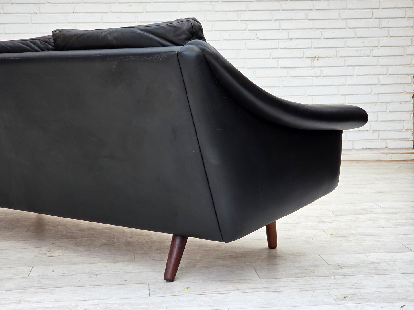 1960s, Danish design by Aage Christensen, 3-seater sofa, leather.