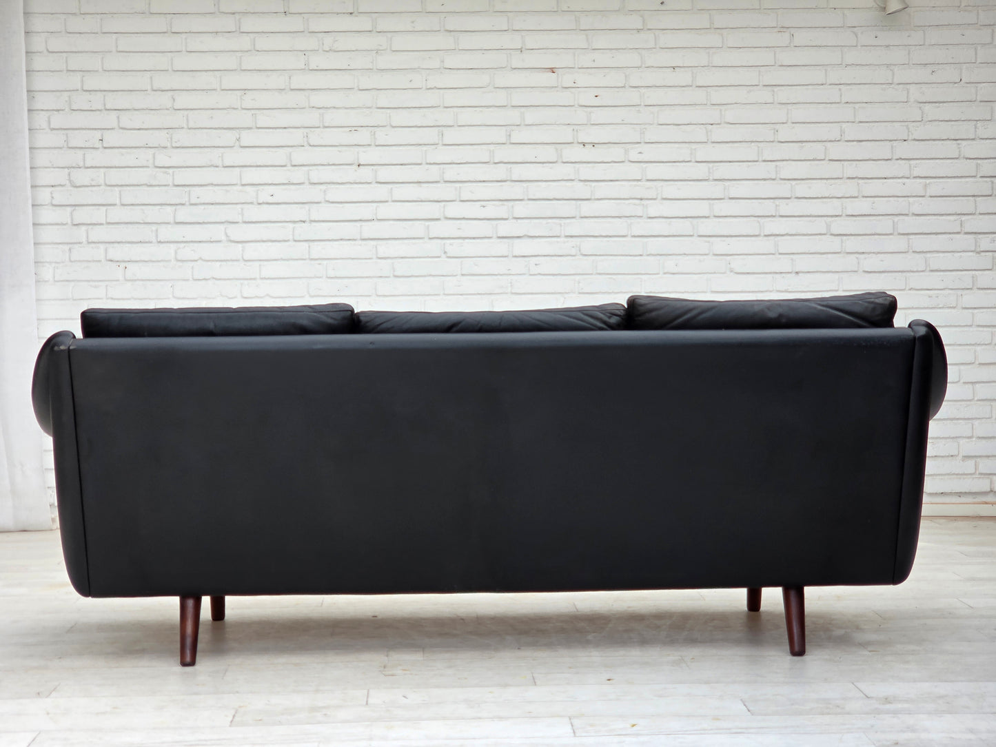1960s, Danish design by Aage Christensen, 3-seater sofa, leather.