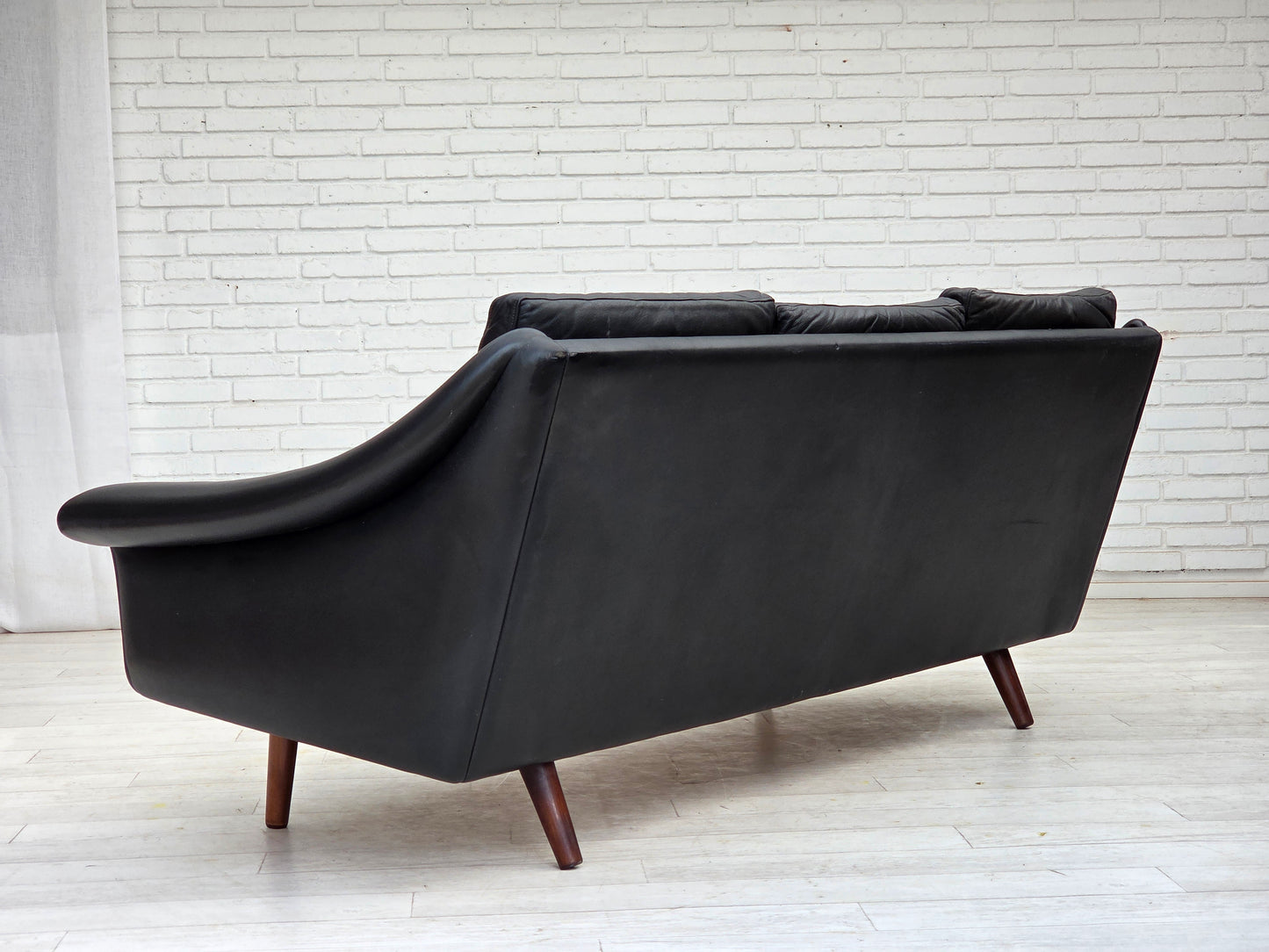 1960s, Danish design by Aage Christensen, 3-seater sofa, leather.
