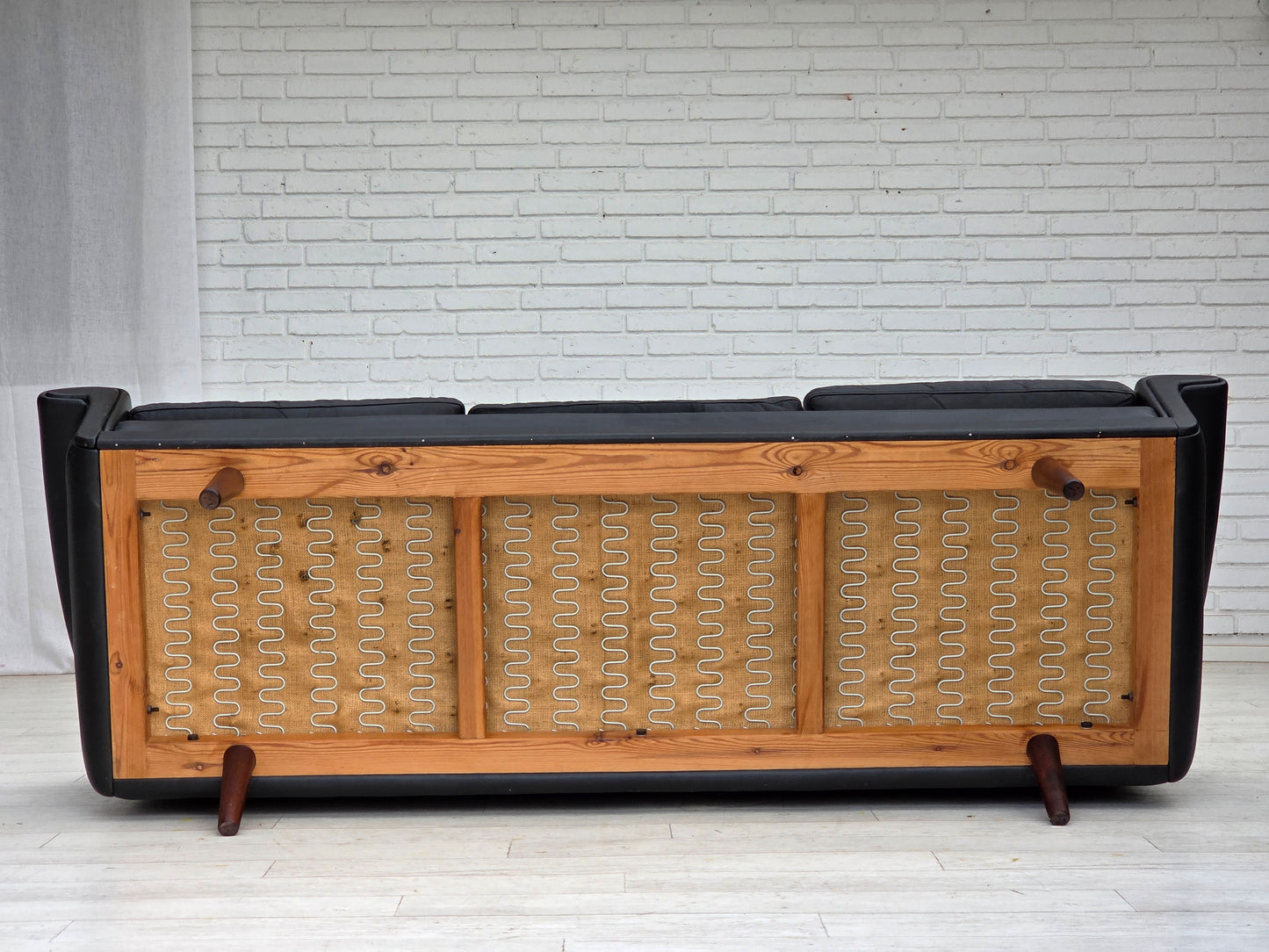 1960s, Danish design by Aage Christensen, 3-seater sofa, leather.