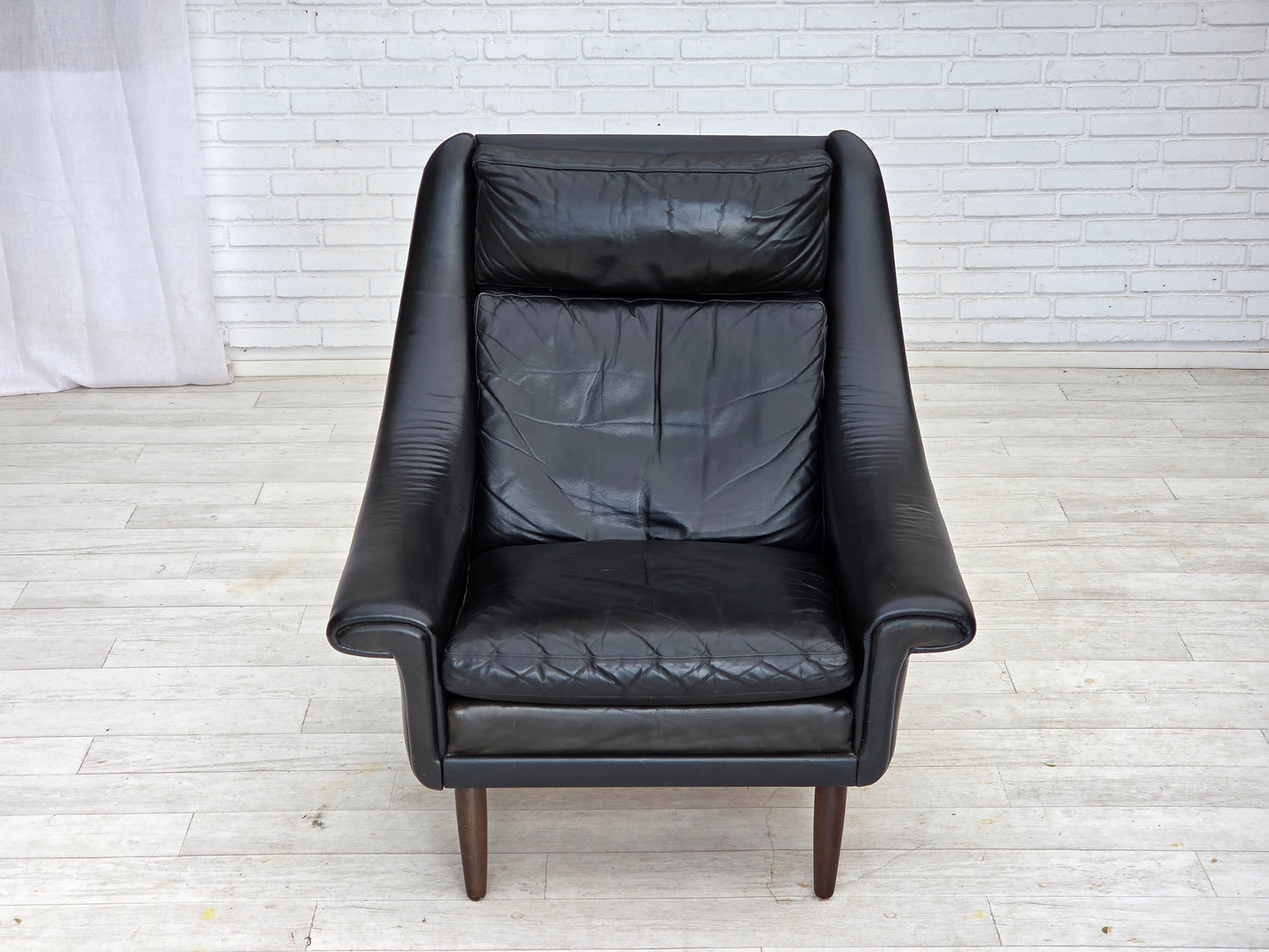 1960s, Danish highback armchair by Aage Christensen, furniture leather.