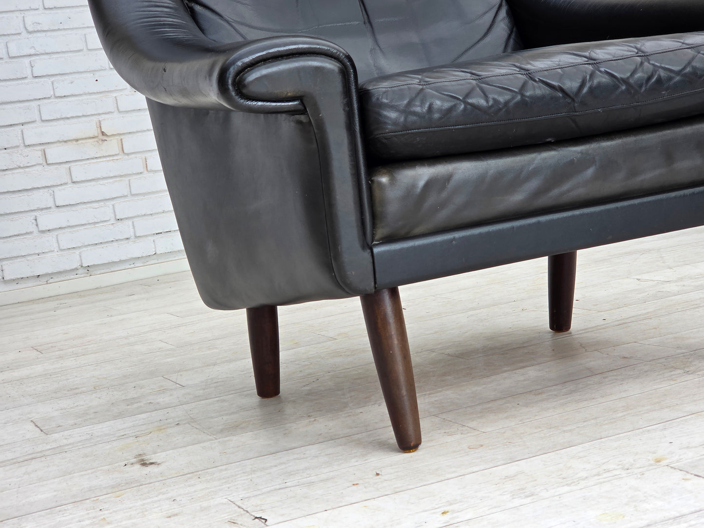 1960s, Danish highback armchair by Aage Christensen, furniture leather.