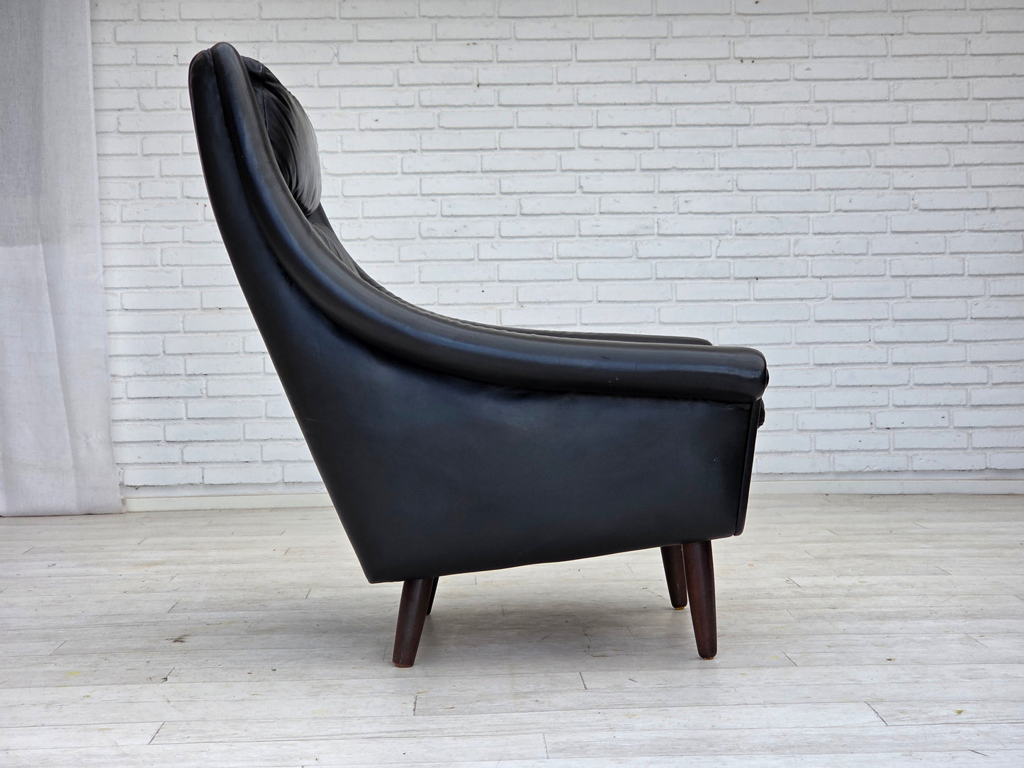 1960s, Danish highback armchair by Aage Christensen, furniture leather.