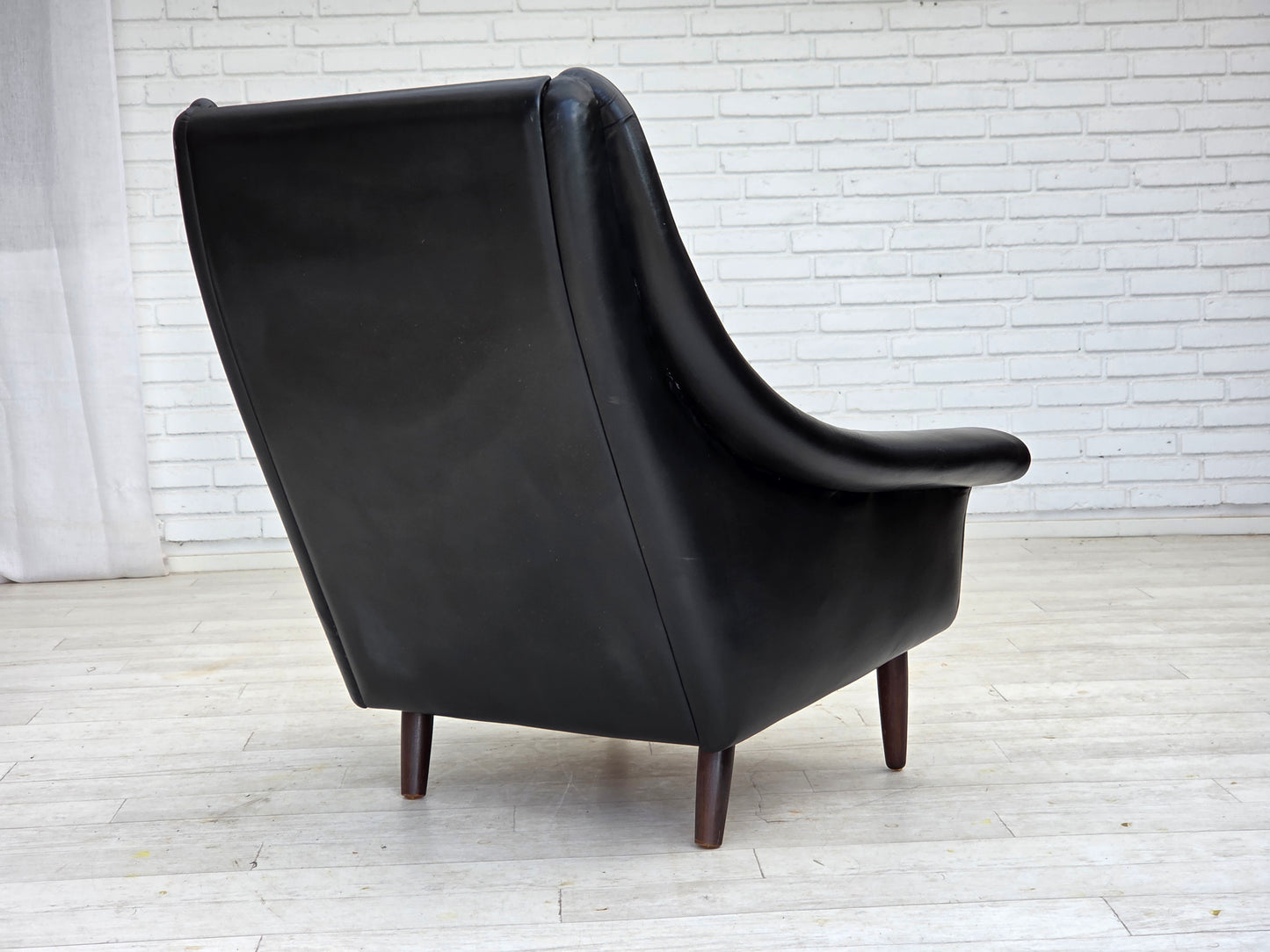 1960s, Danish highback armchair by Aage Christensen, furniture leather.