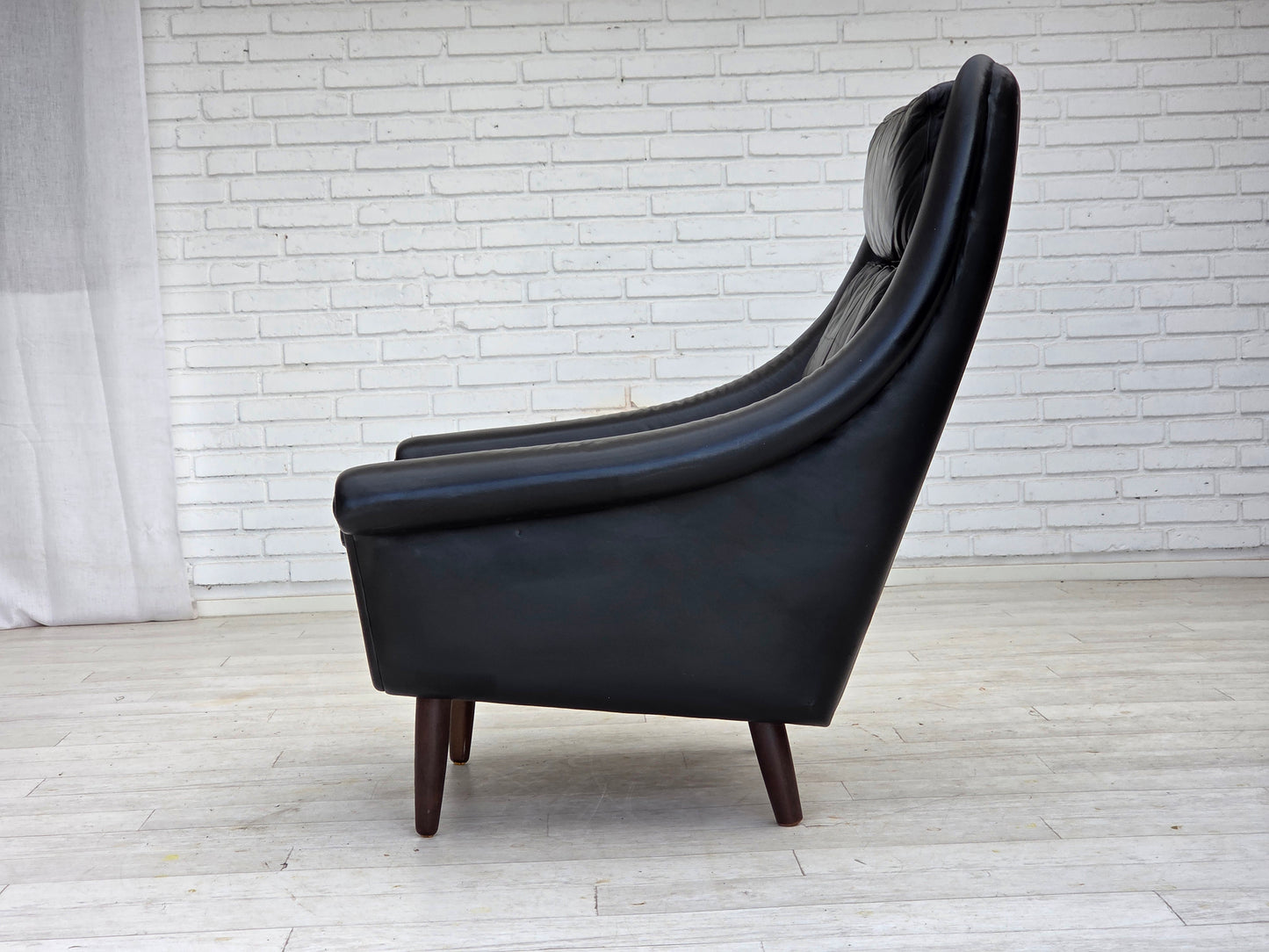 1960s, Danish highback armchair by Aage Christensen, furniture leather.