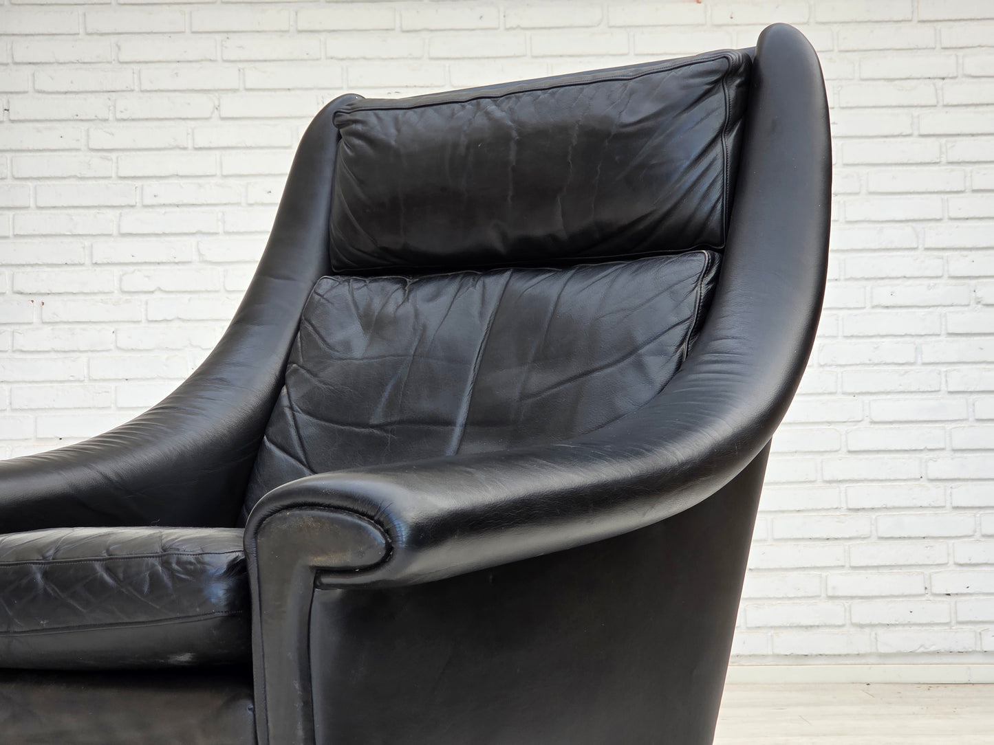 1960s, Danish highback armchair by Aage Christensen, furniture leather.
