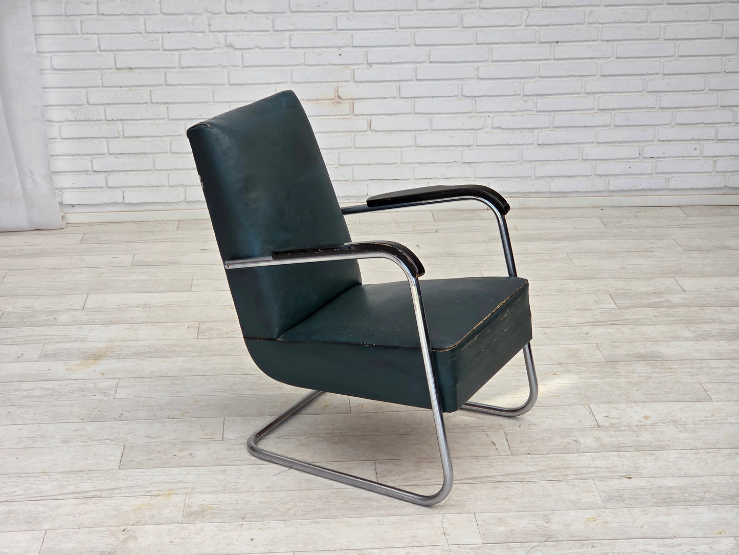 1950s, Scandinavian armchair in Bauhaus style, original condition.