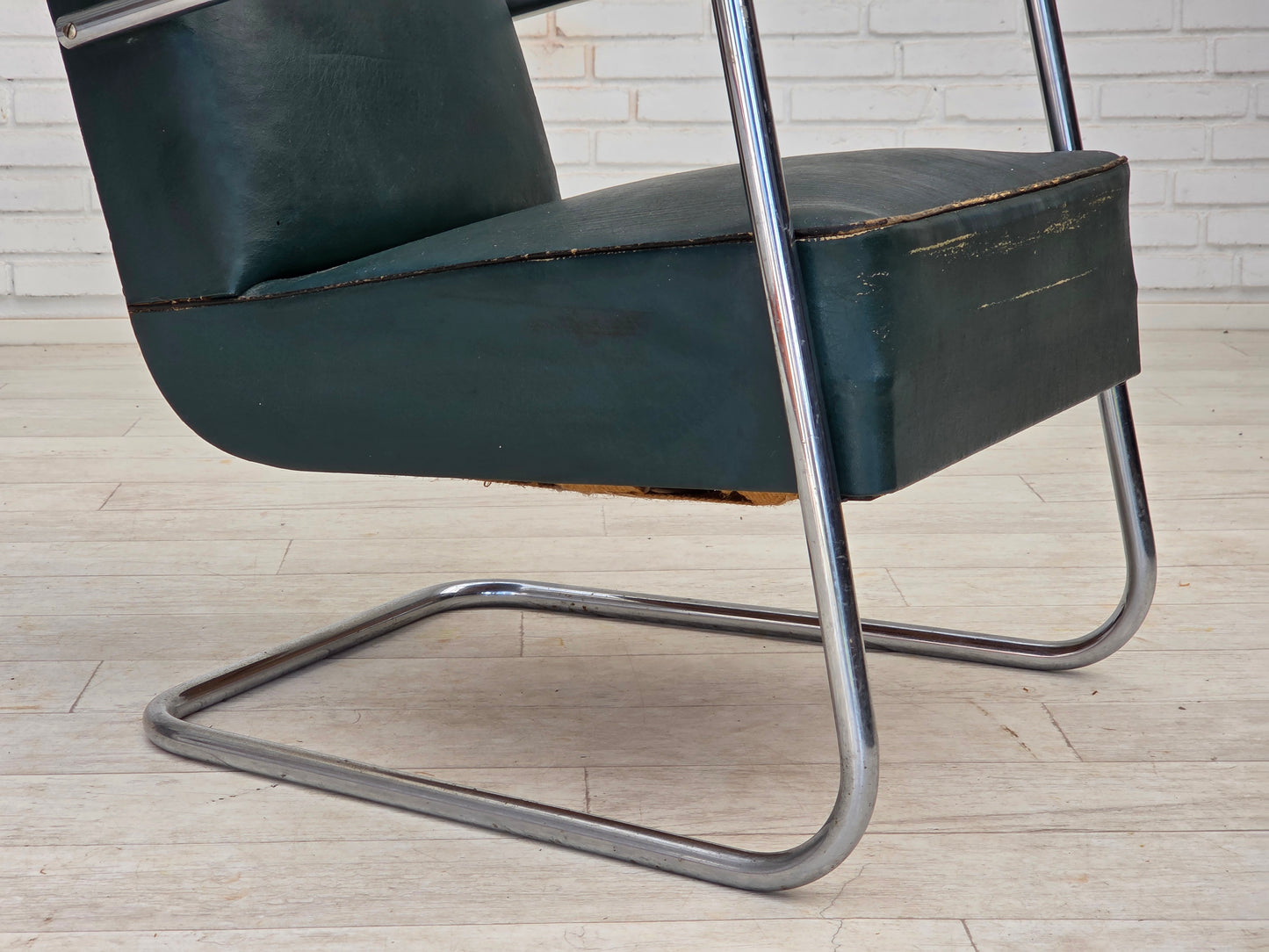 1950s, Scandinavian armchair in Bauhaus style, original condition.