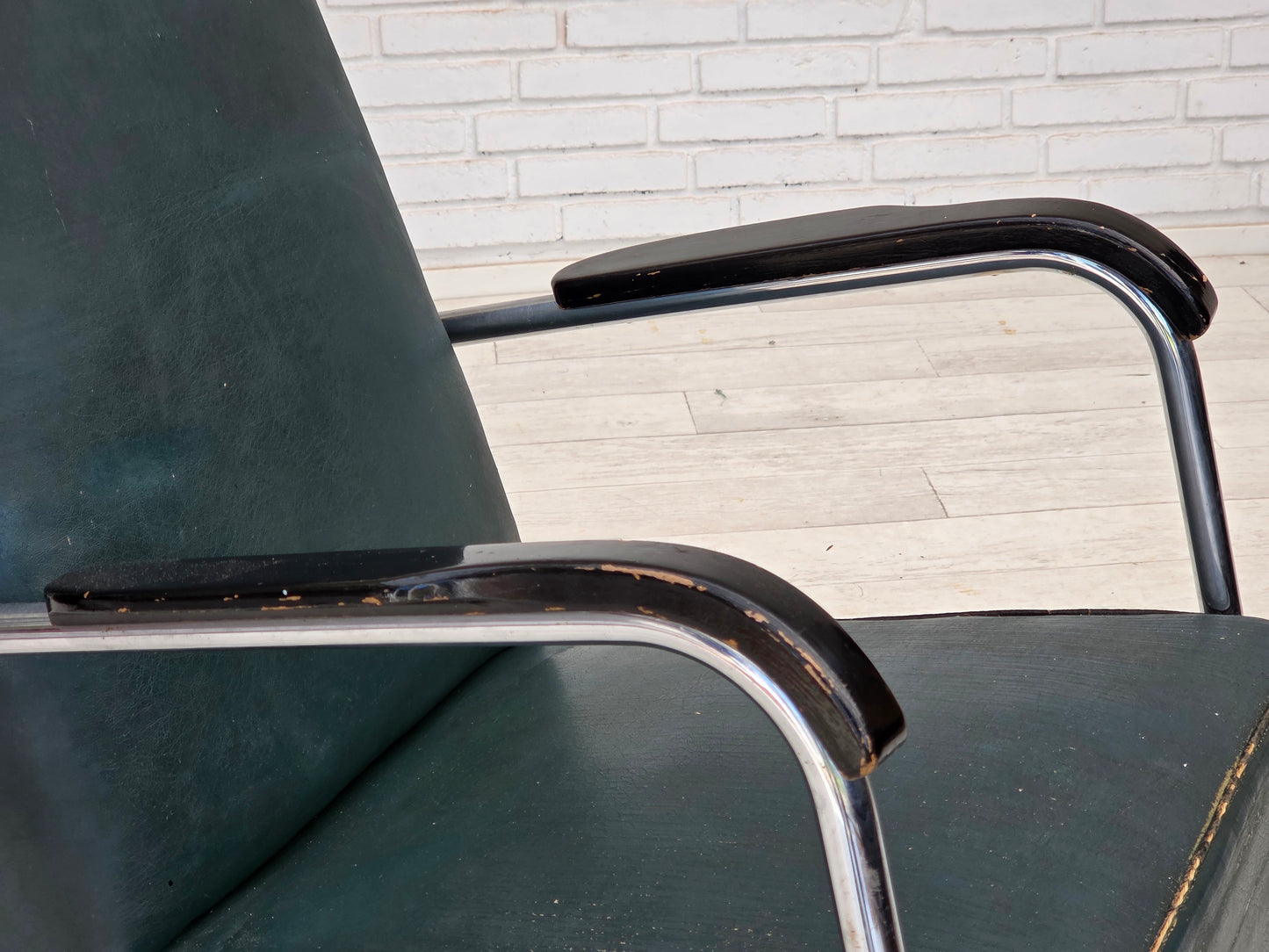 1950s, Scandinavian armchair in Bauhaus style, original condition.