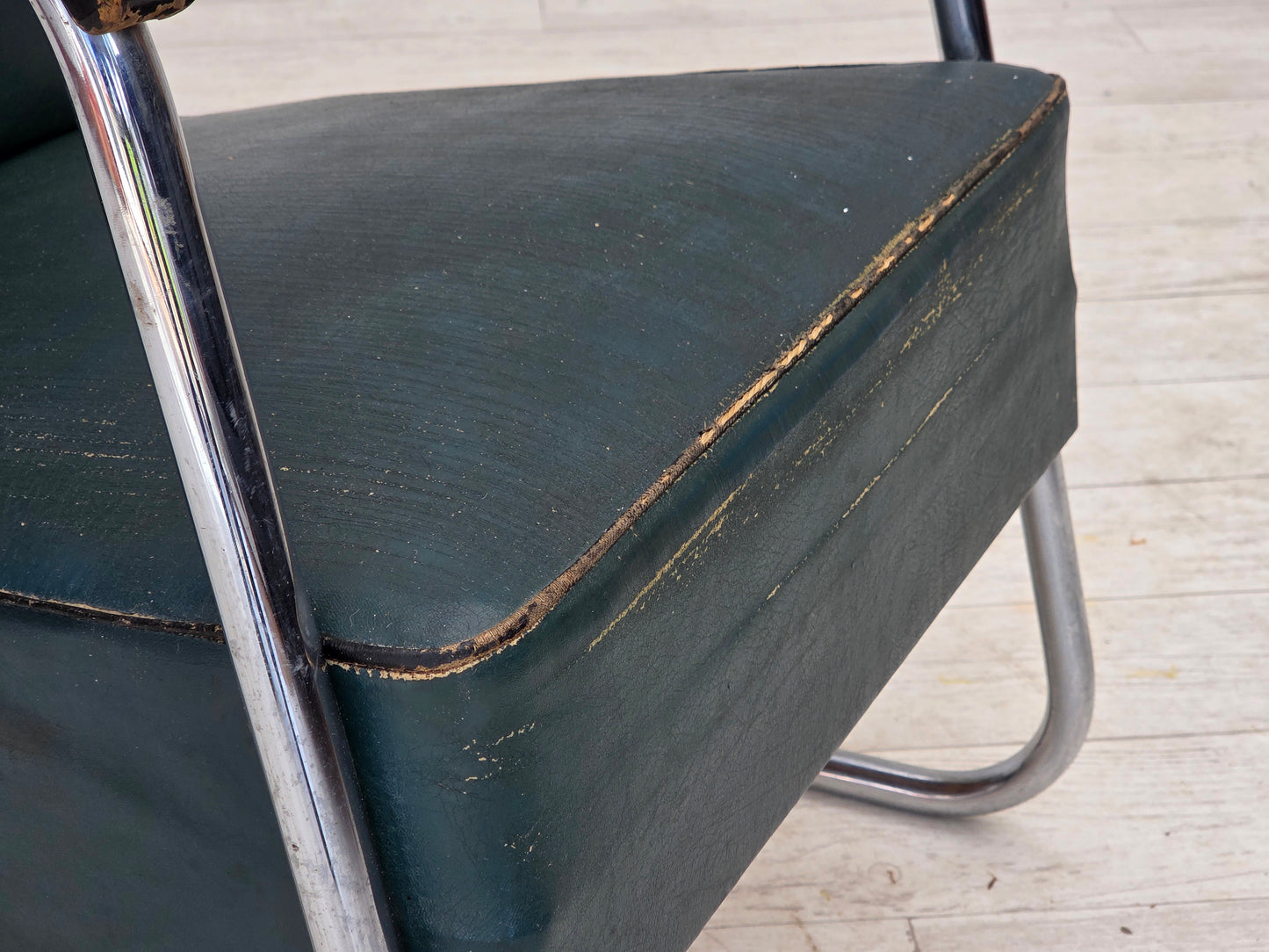 1950s, Scandinavian armchair in Bauhaus style, original condition.