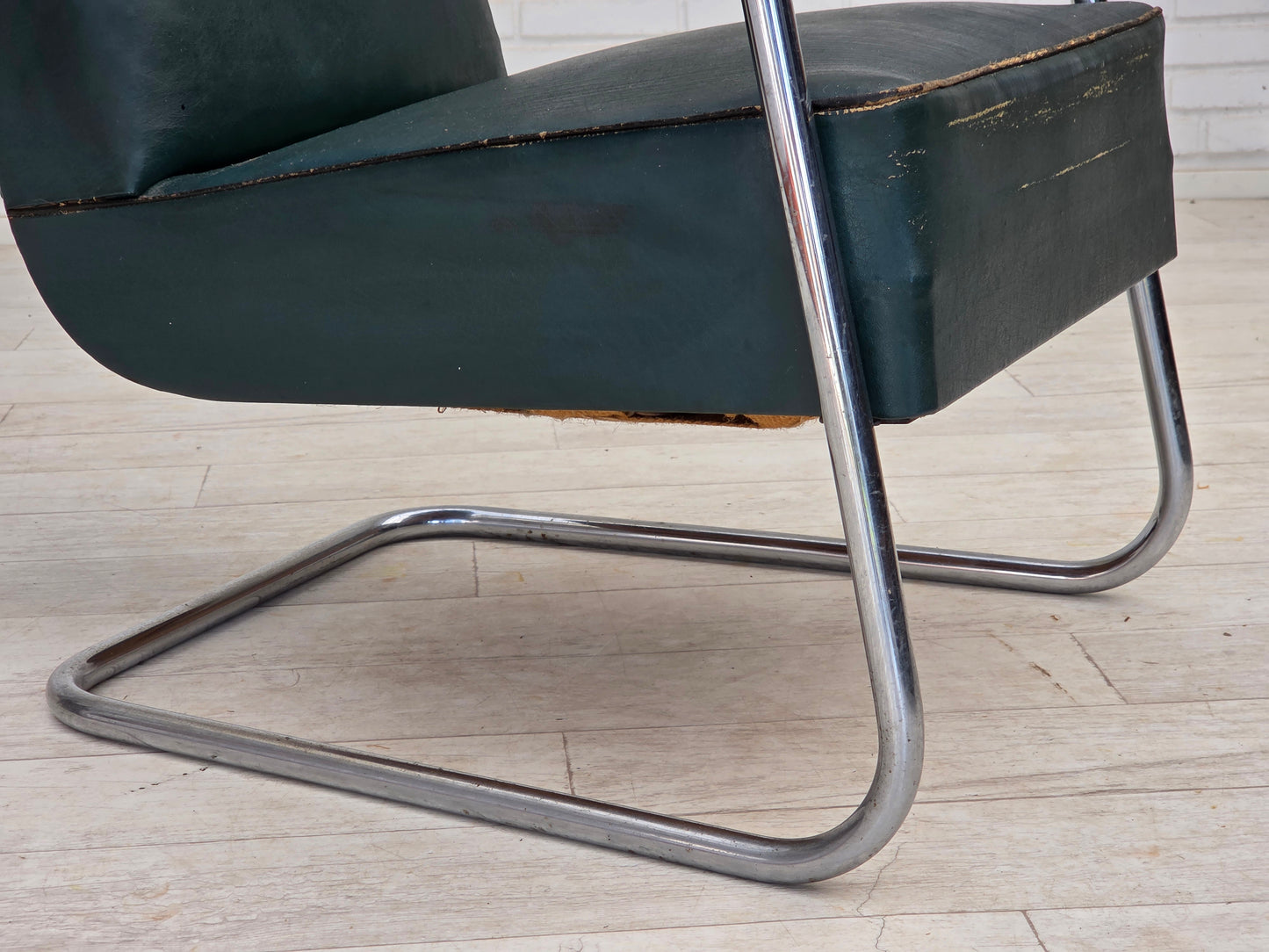 1950s, Scandinavian armchair in Bauhaus style, original condition.