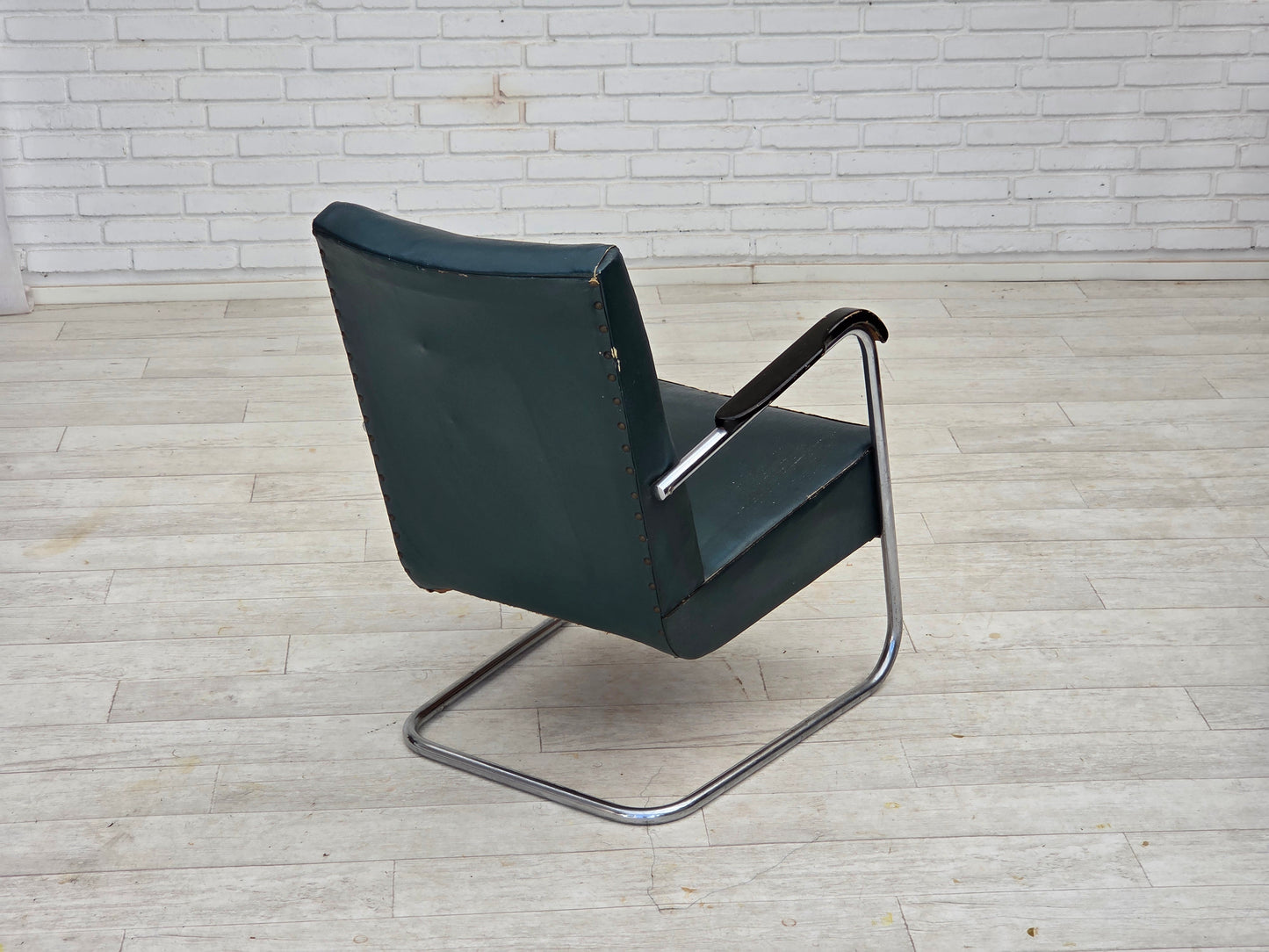 1950s, Scandinavian armchair in Bauhaus style, original condition.