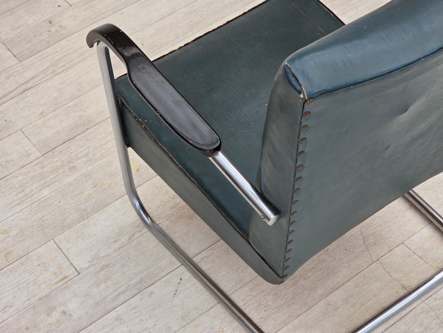 1950s, Scandinavian armchair in Bauhaus style, original condition.