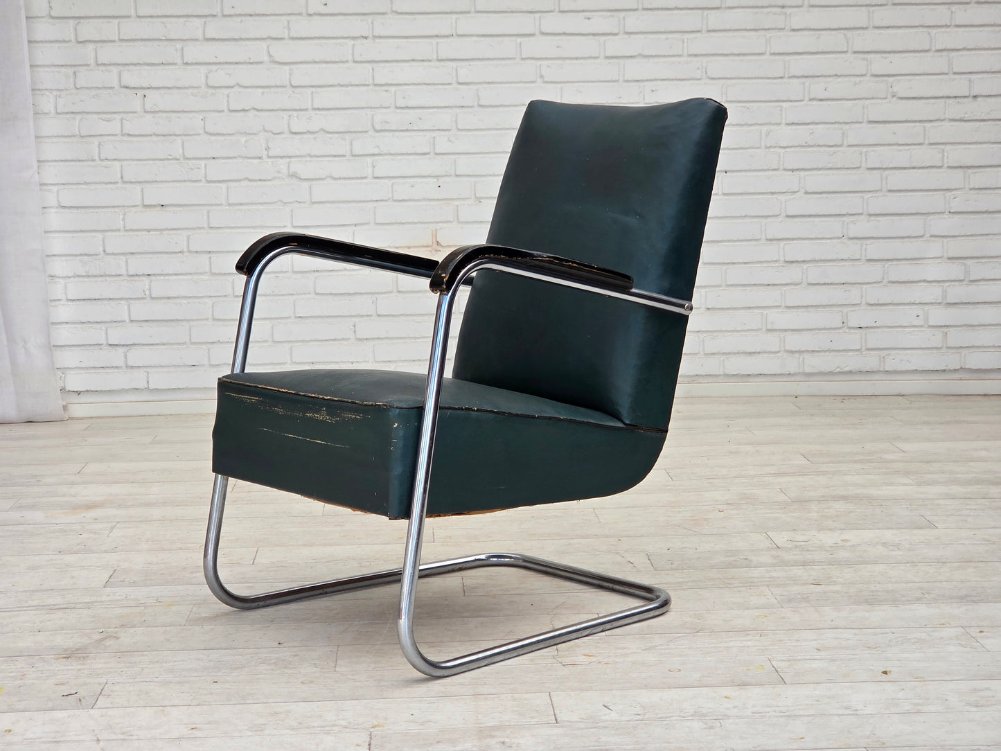 1950s, Scandinavian armchair in Bauhaus style, original condition.