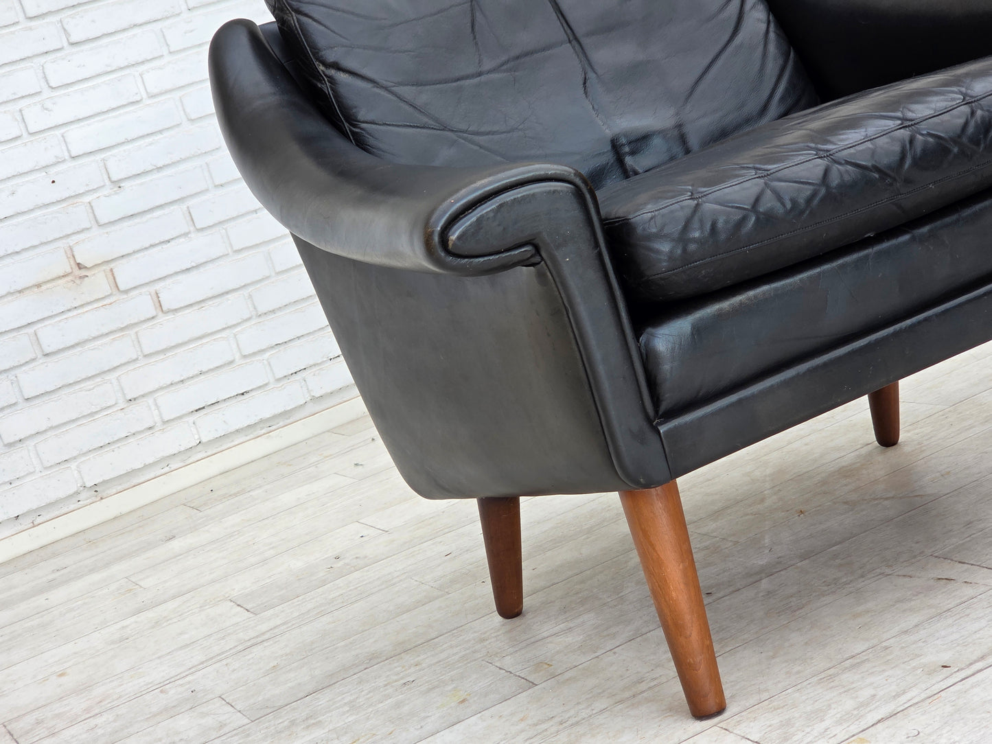 1960s, Danish armchair by Aage Christensen, furniture leather.