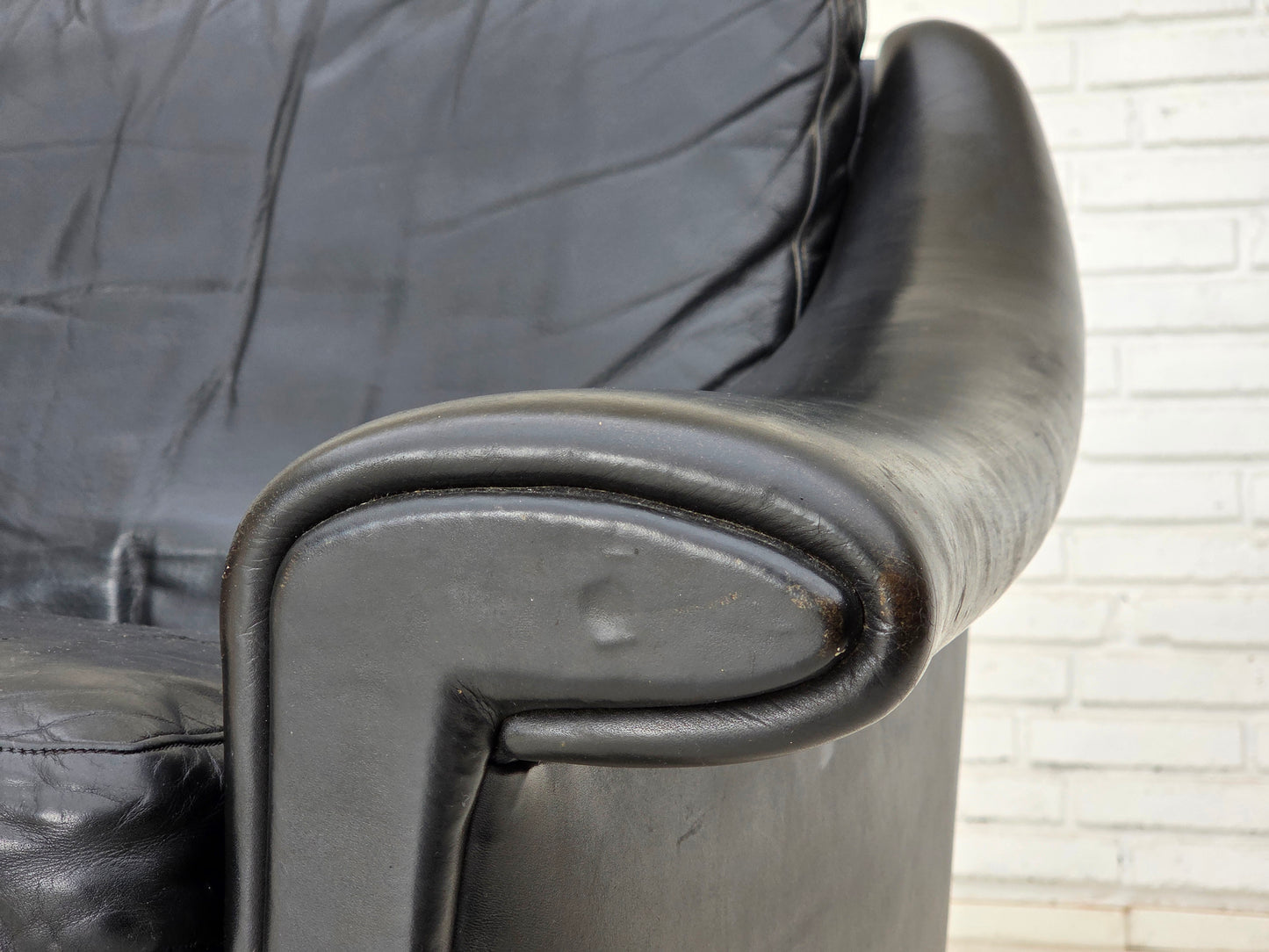 1960s, Danish armchair by Aage Christensen, furniture leather.