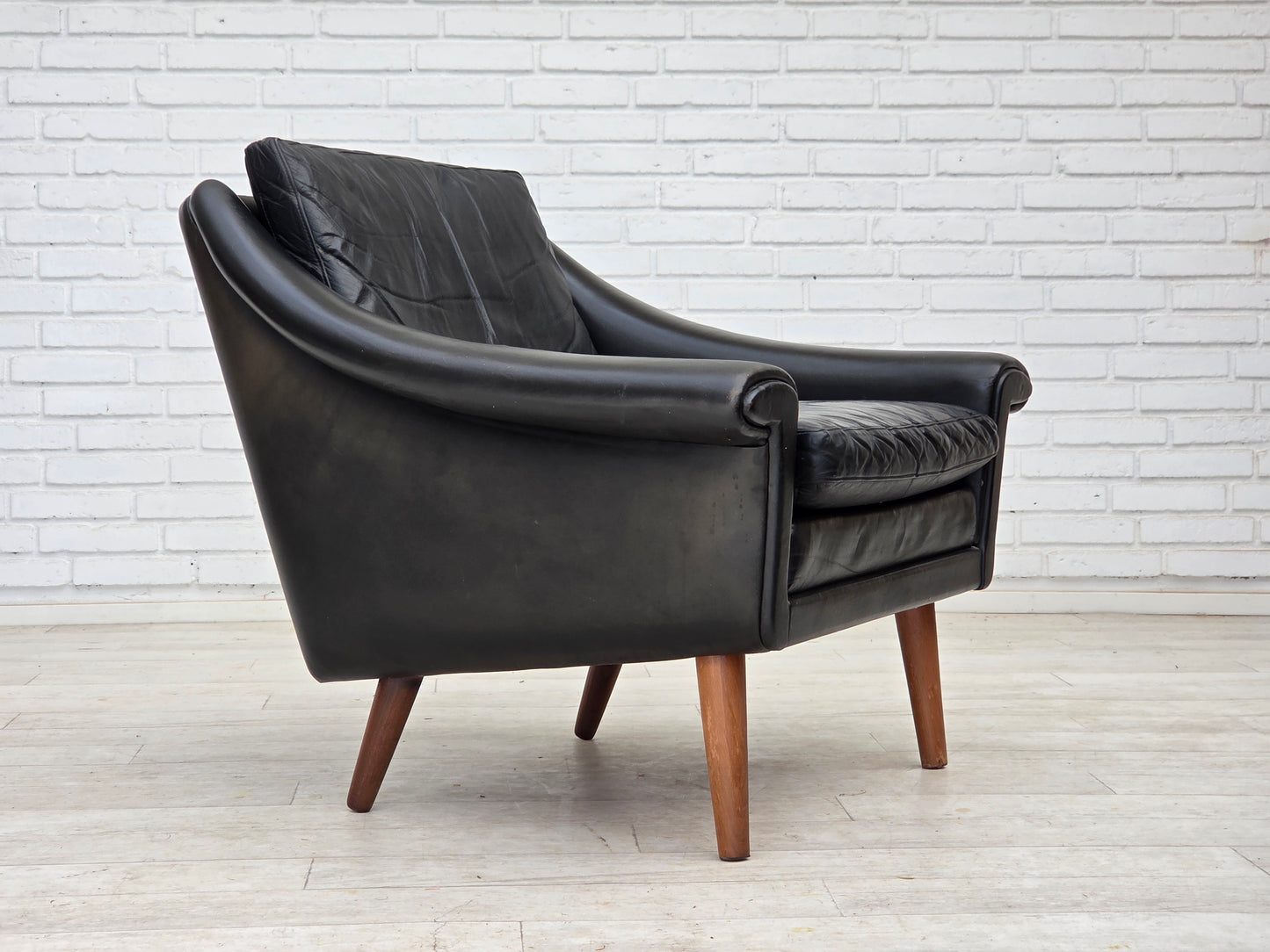 1960s, Danish armchair by Aage Christensen, furniture leather.