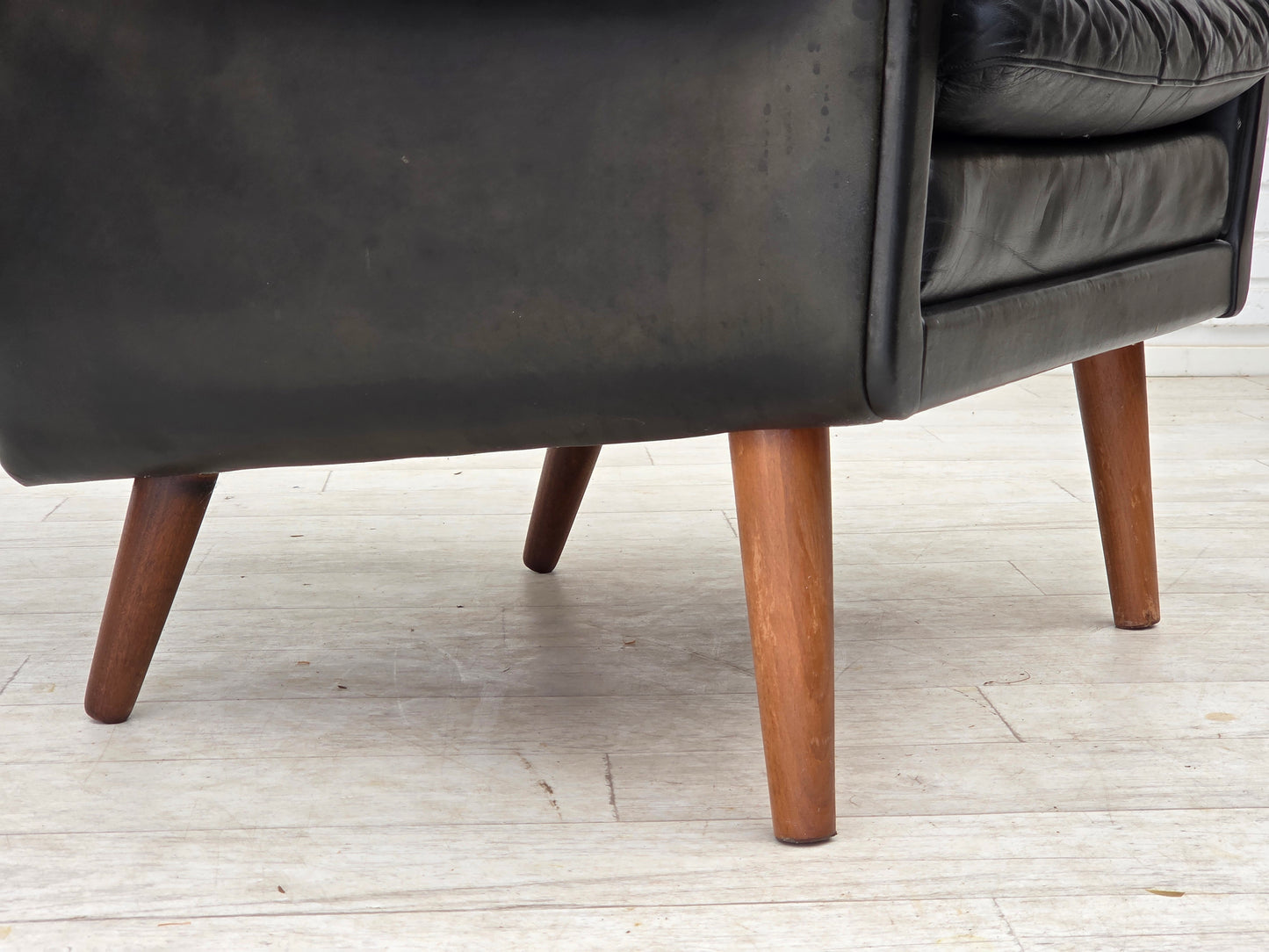 1960s, Danish armchair by Aage Christensen, furniture leather.