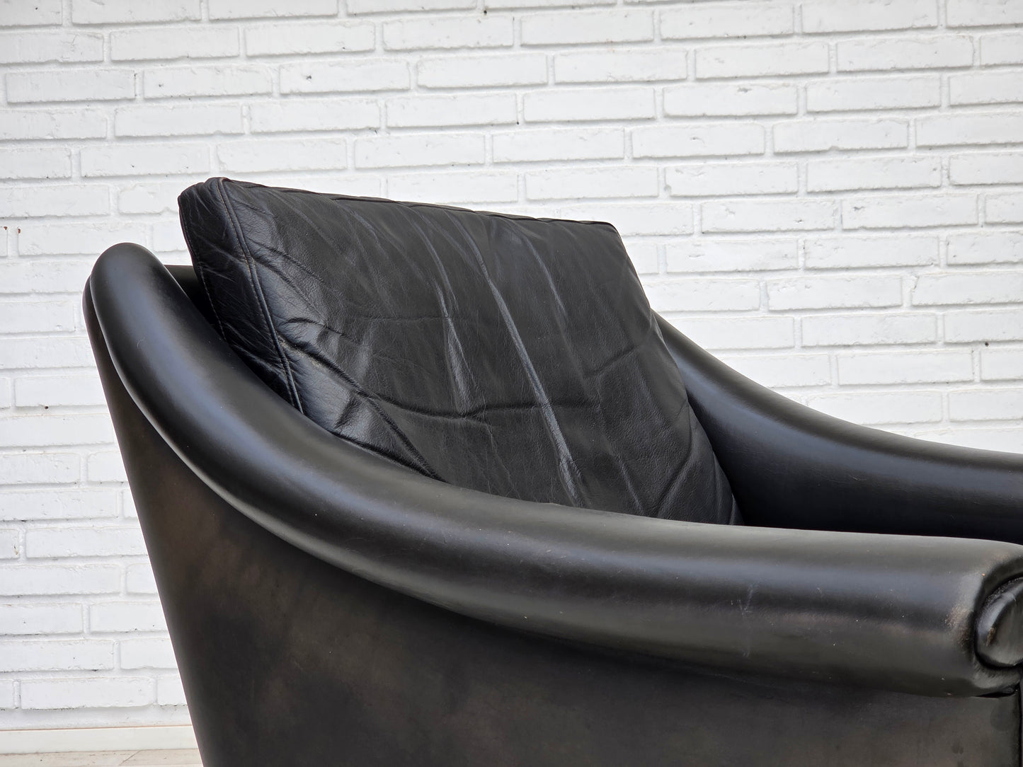 1960s, Danish armchair by Aage Christensen, furniture leather.