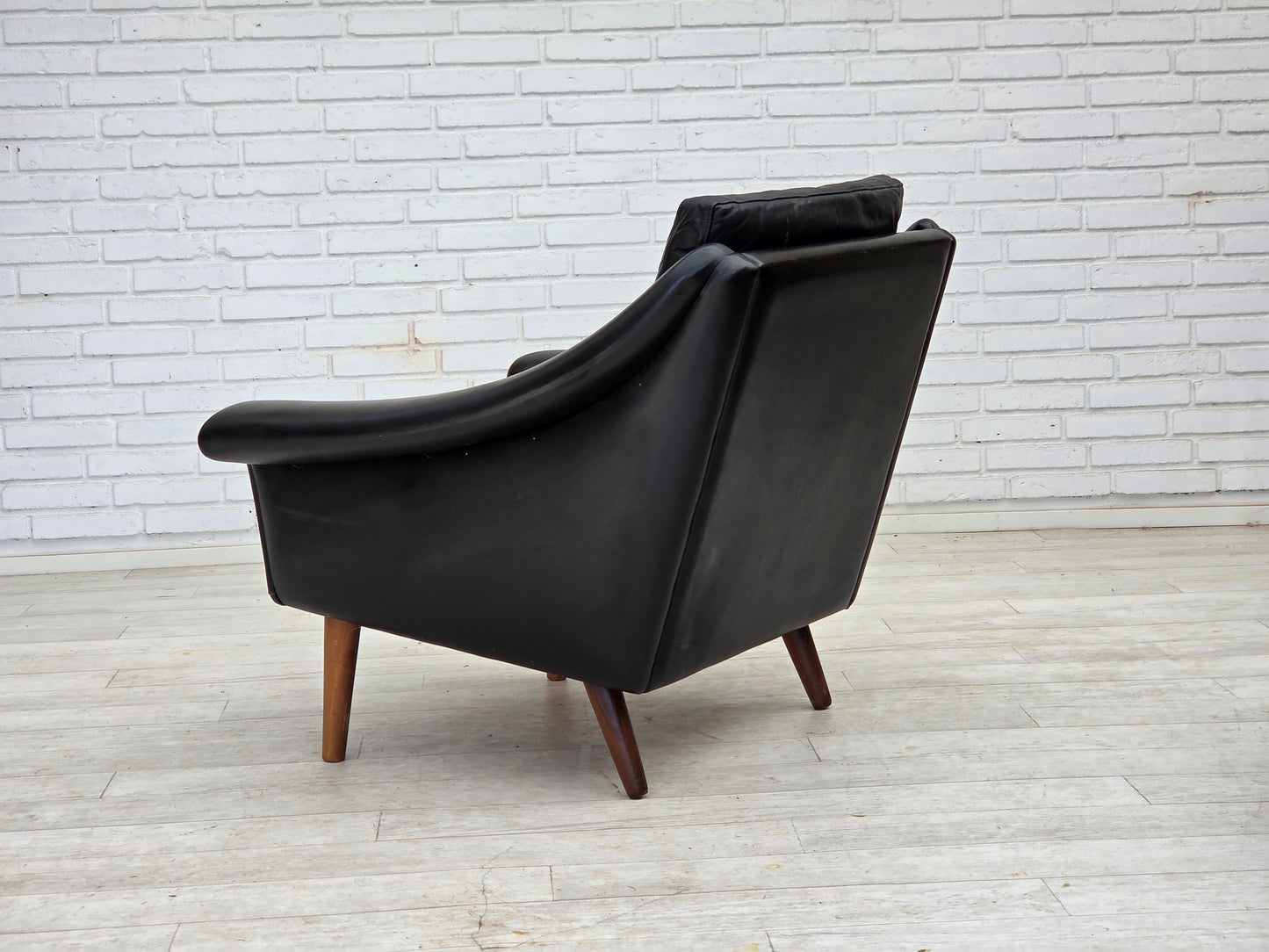 1960s, Danish armchair by Aage Christensen, furniture leather.