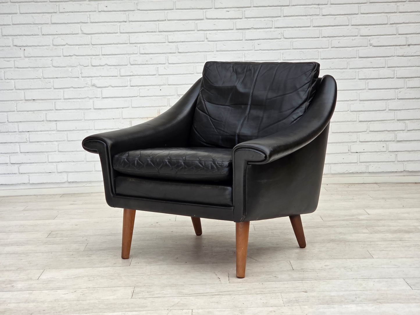 1960s, Danish armchair by Aage Christensen, furniture leather.
