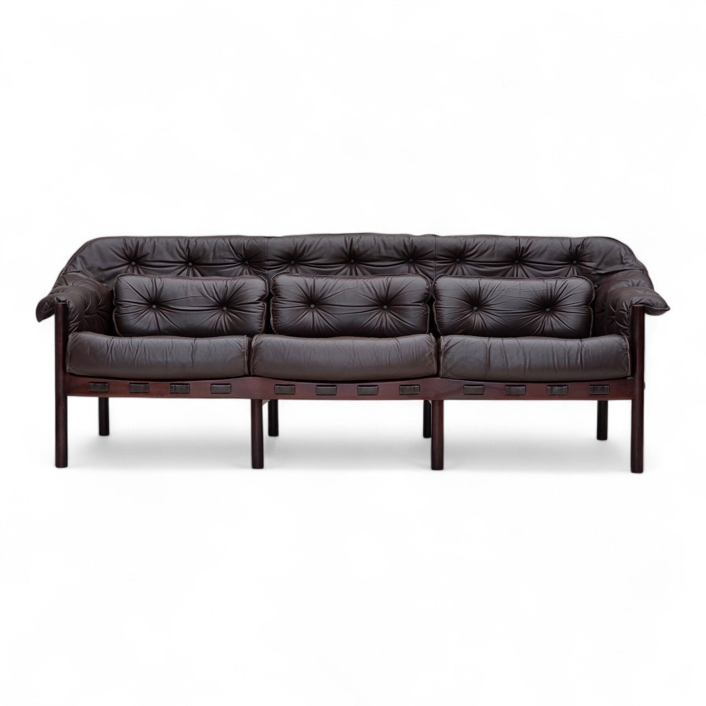 1970s, Scandinavian 3-seater sofa by Arne Norell, furniture leather.