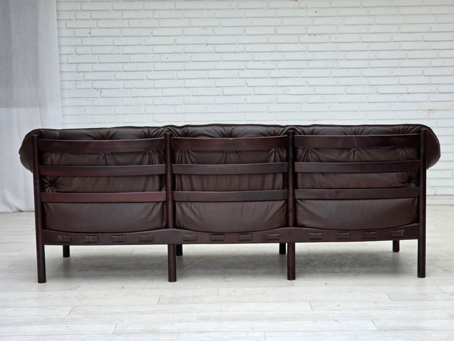 1970s, Scandinavian 3-seater sofa by Arne Norell, furniture leather.