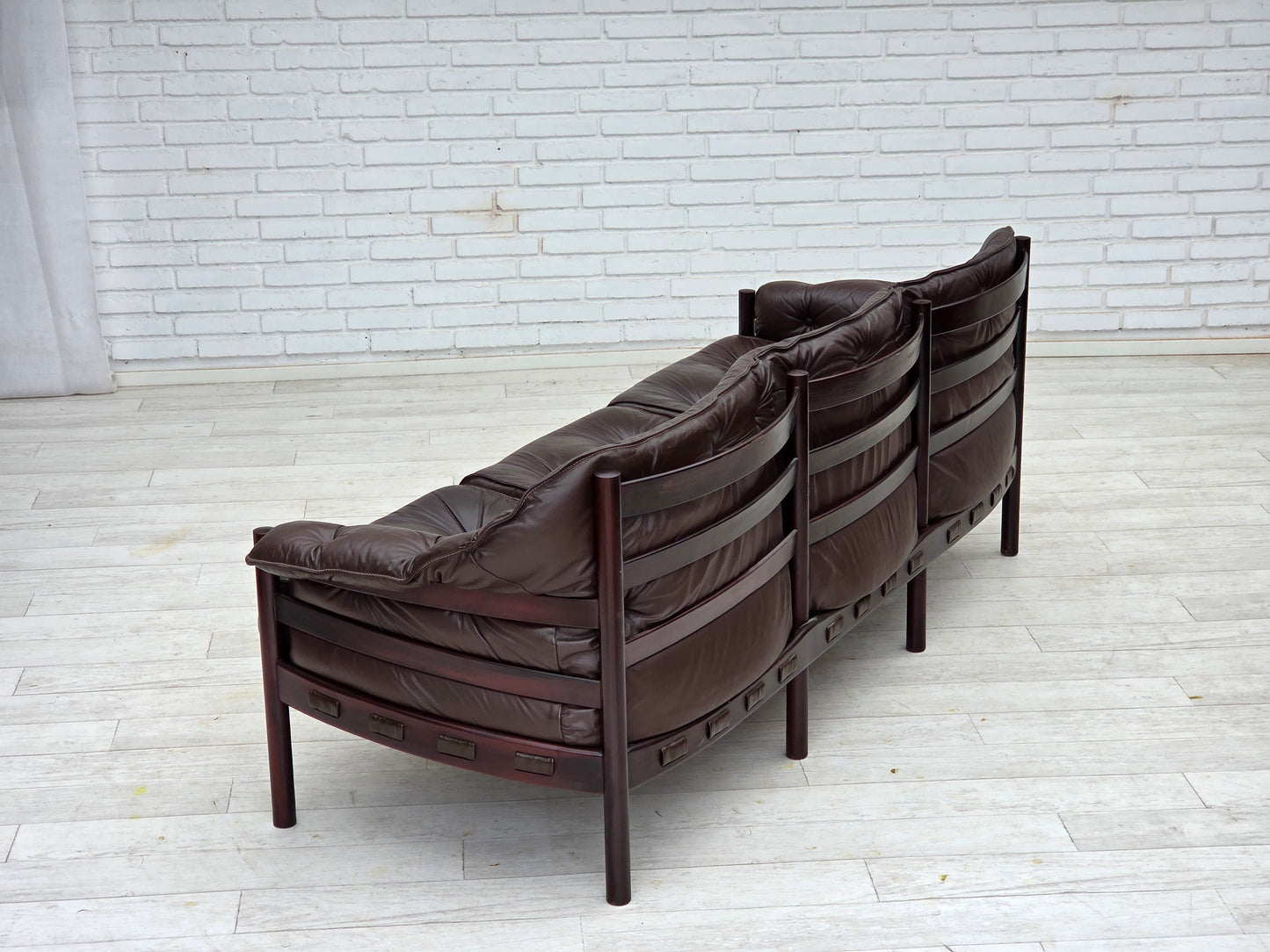 1970s, Scandinavian 3-seater sofa by Arne Norell, furniture leather.