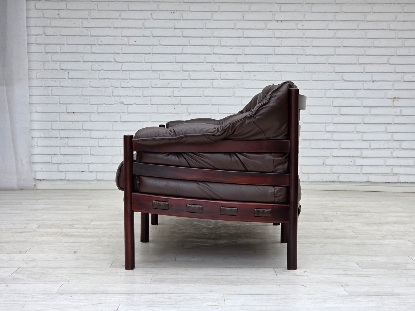 1970s, Scandinavian 3-seater sofa by Arne Norell, furniture leather.